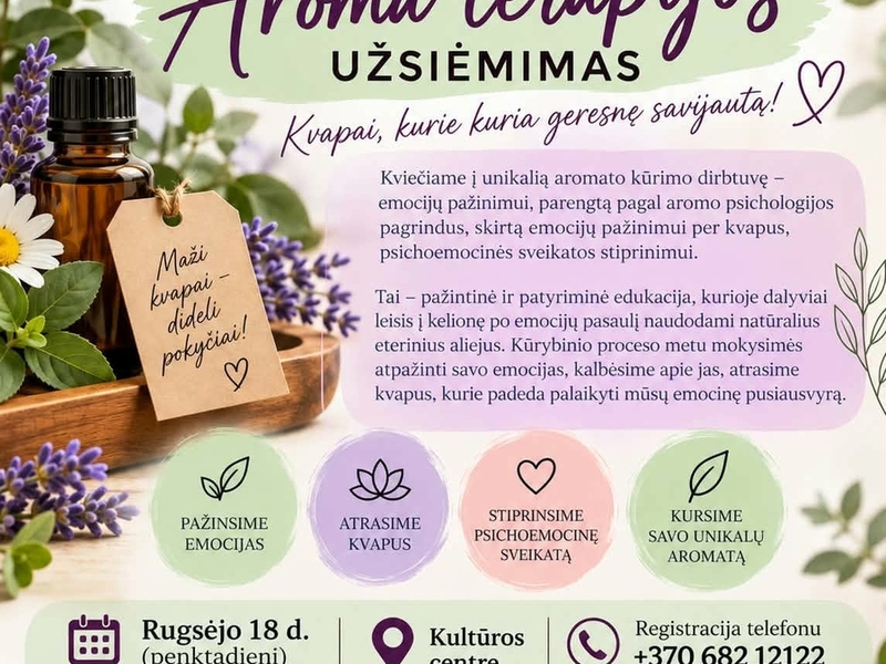 Aroma terapijos užsiėmimas