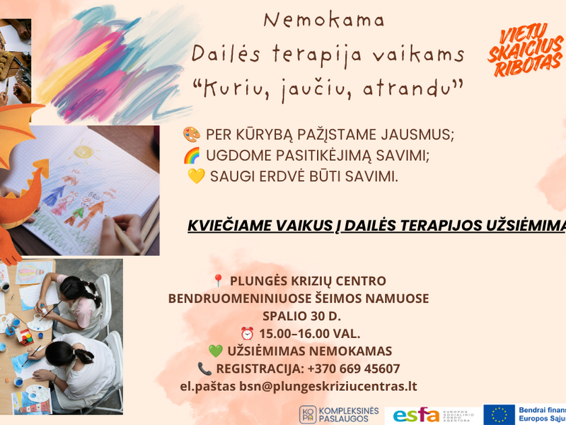 DAILĖS TERAPIJA VAIKAMS PLUNGĖJE 