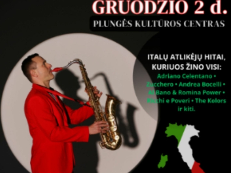 „ROMANTIC SAX“ – ITALIŠKA PROGRAMA / JUOZAS KURAITIS (saksofonas) ir DAUMANTAS SLIPKUS (fortepijonas)