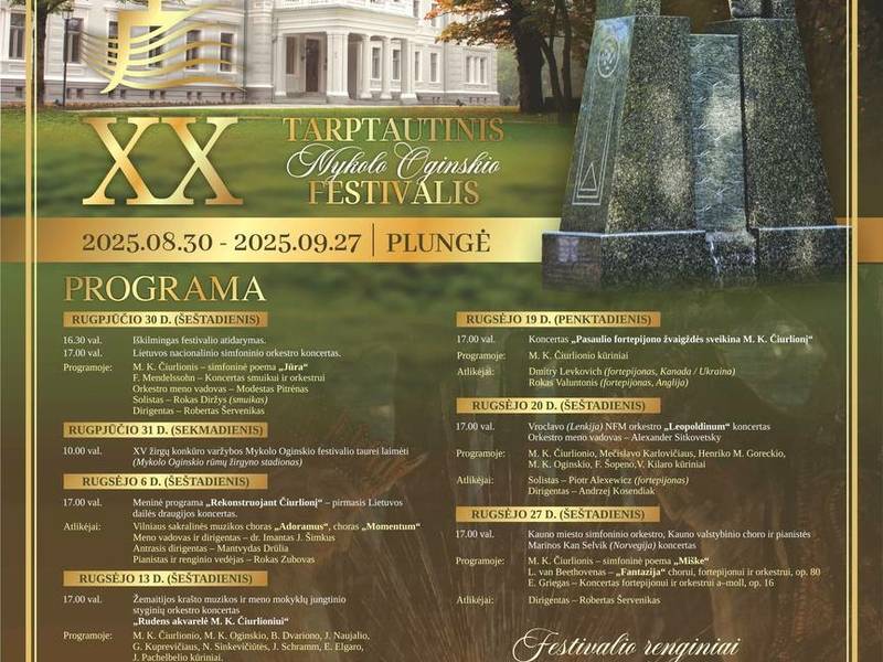 XX Tarptautinis Mykolo Oginskio festivalis