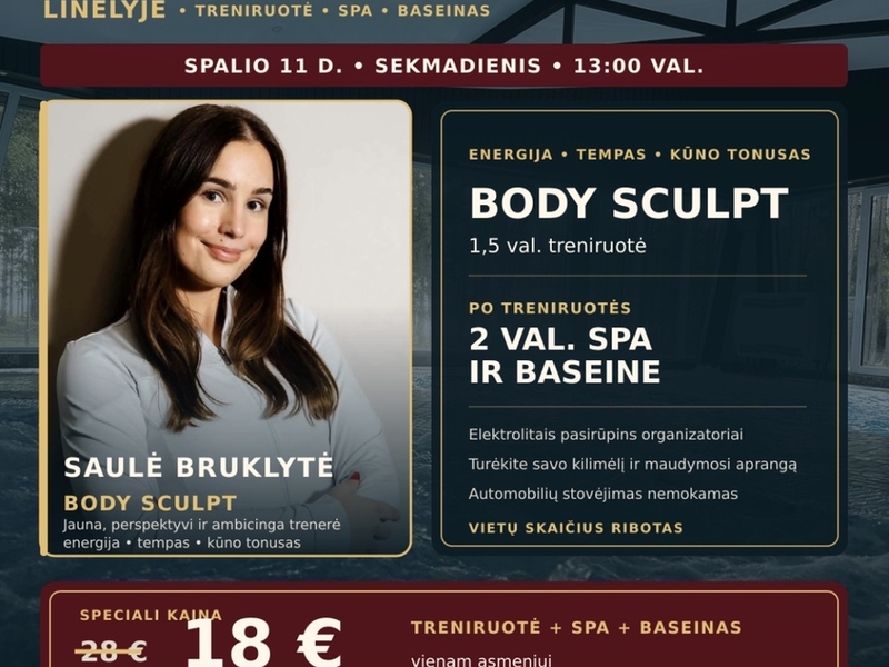 AKTYVUS SEKMADIENIS LINELYJE – „BODY SCULPT“ SU SAULE