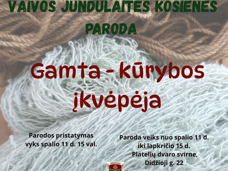 Vaivos Jundulaitės Kosienės parodos atidarymas „Gamta - kūrybos įkvėpėja“ 