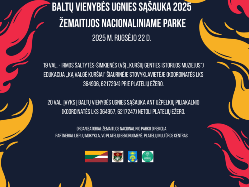 Baltų vienybės ugnies sąšauka 2025 Žemaitijos nacionaliniame parke