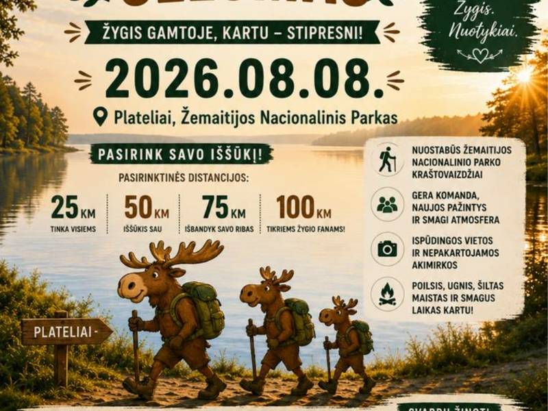 Pėsčiųjų žygis "Briedžių šėlsmas'' 2026