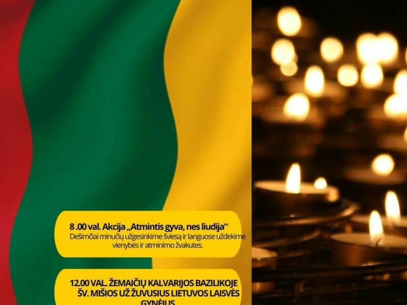  Sausio 13-osios minėjimo renginys Žemaičių Kalvarijoje