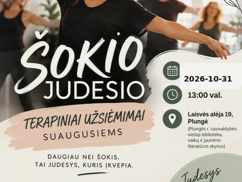 ŠOKIO - JUDESIO TERAPINIAI UŽSIĖMIMAI