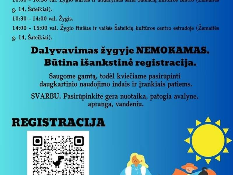 Pasaulinė turizmo diena 2024 PĖSČIŲJŲ ŽYGIS po Šateikių apylinkes