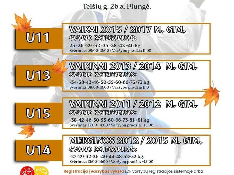 Plungės miesto dziudo čempionatas „Auksinis ruduo 2025“