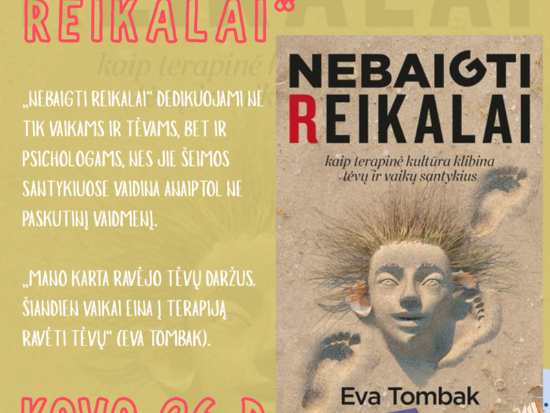 Evos Tombak naujausios knygos  „Nebaigti reikalai“ pristatymas