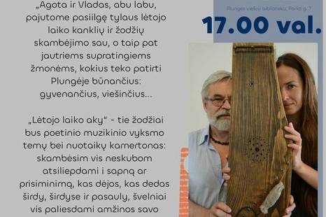„Lėtojo laiko aky“ Muzikantės Agotos Zdanavičiūtės ir poeto Vlado Braziūno koncertas