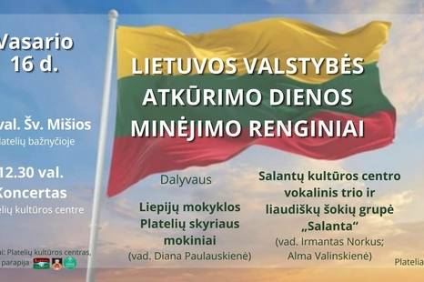 Lietuvos valstybės atkūrimo dienos minėjimas Plateliuose