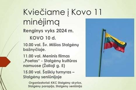 Lietuvos nepriklausomybės atkūrimo dienos minėjimas Stalgėnuose
